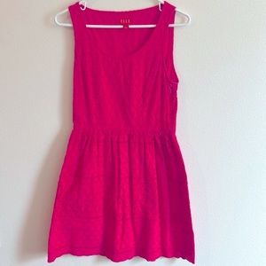 Elle Super Cute Barbie Pink Eyelet Lined Side Zipper Mini Dress. Size: 6
